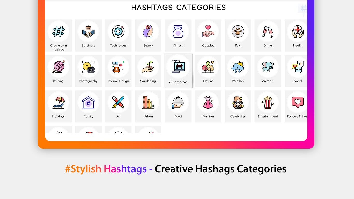 Hashtags for Social Media