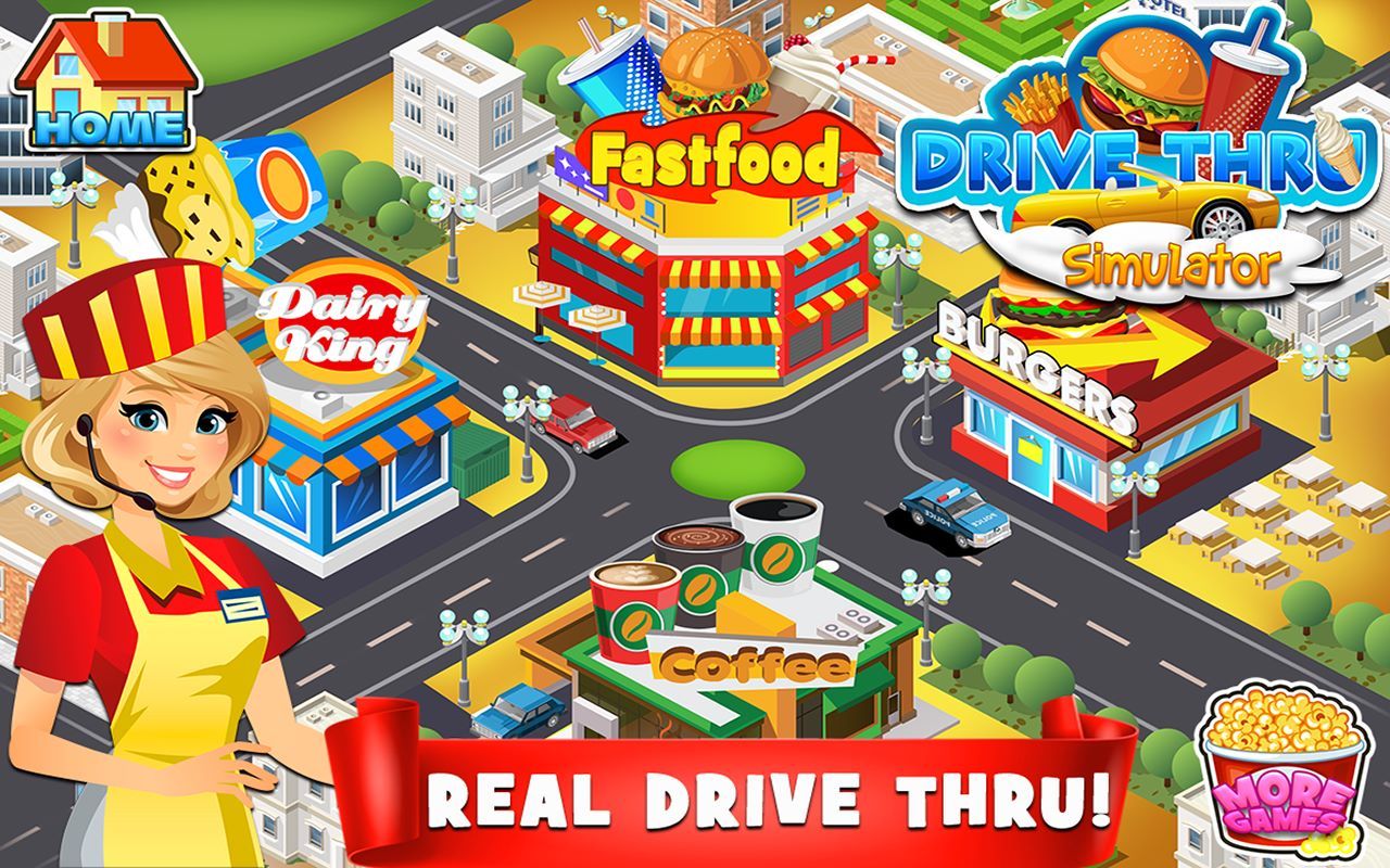 Drive Thru Simulator - Kids Fast Food Games & Burgers & Ice Cream To Go FREE