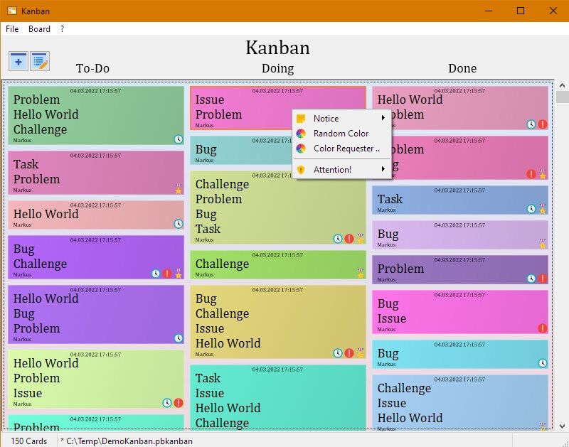Kanban Board on Desktop PB