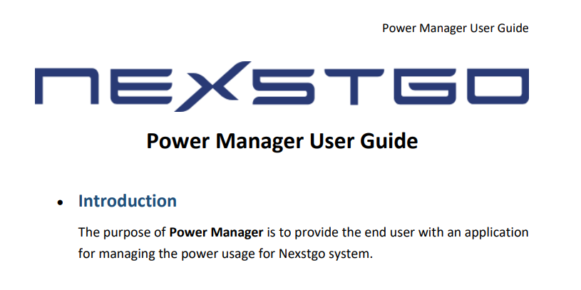 Guide For Nexstgo Power Manager