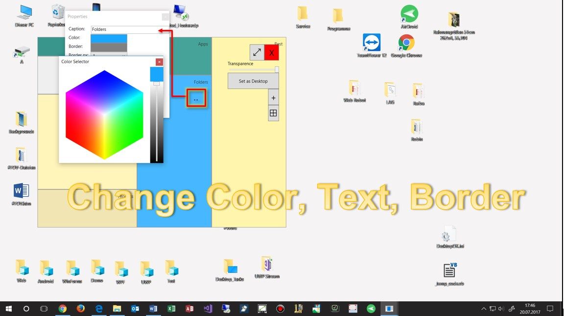 changing Color, caption and border