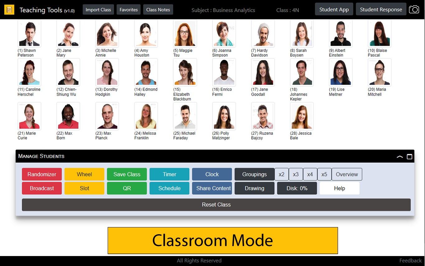Teaching Tools with over 20 over features to help the teachers becoming efficient and effective in the classroom
