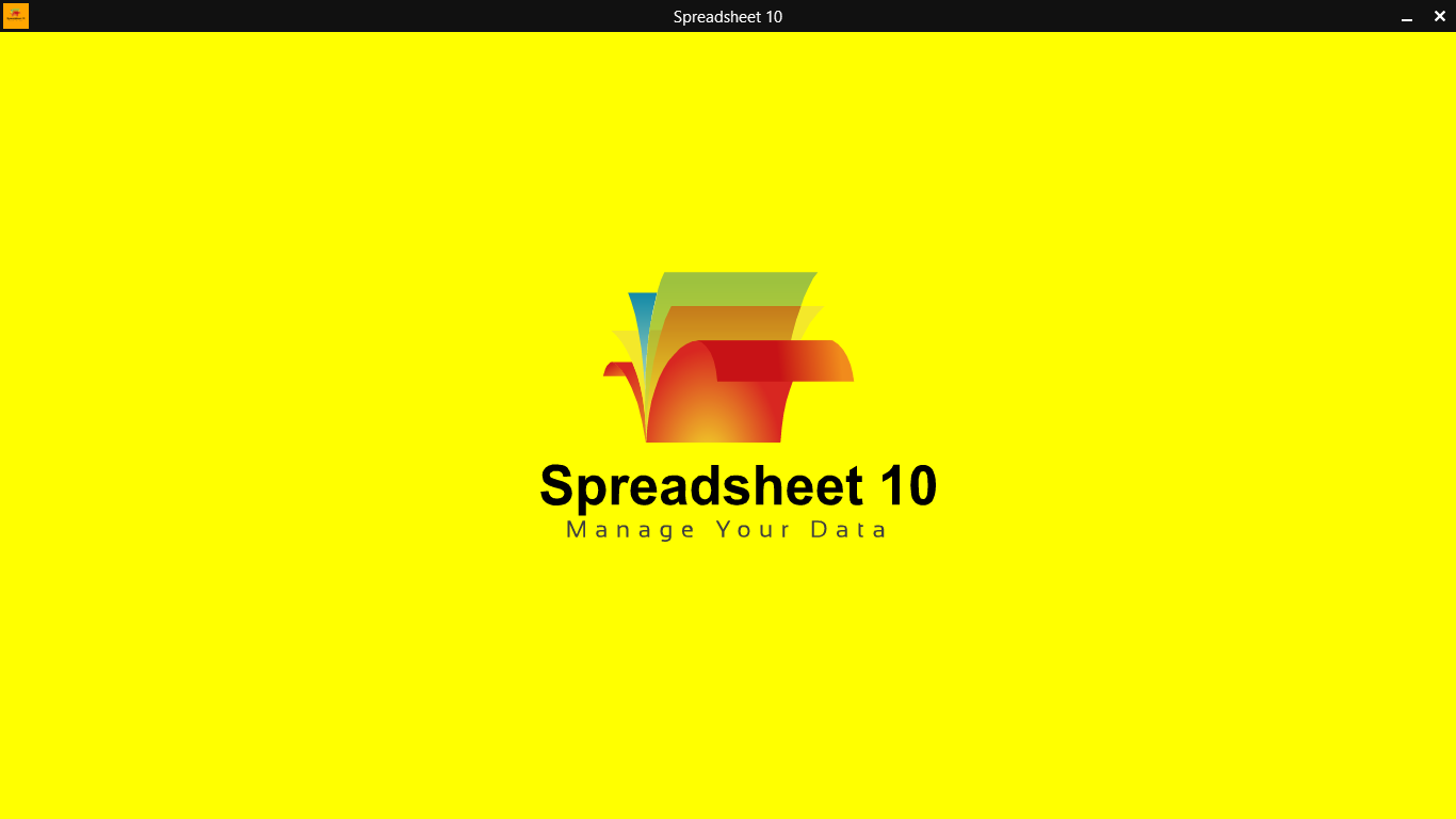Splashscreen of Spreadsheet 10