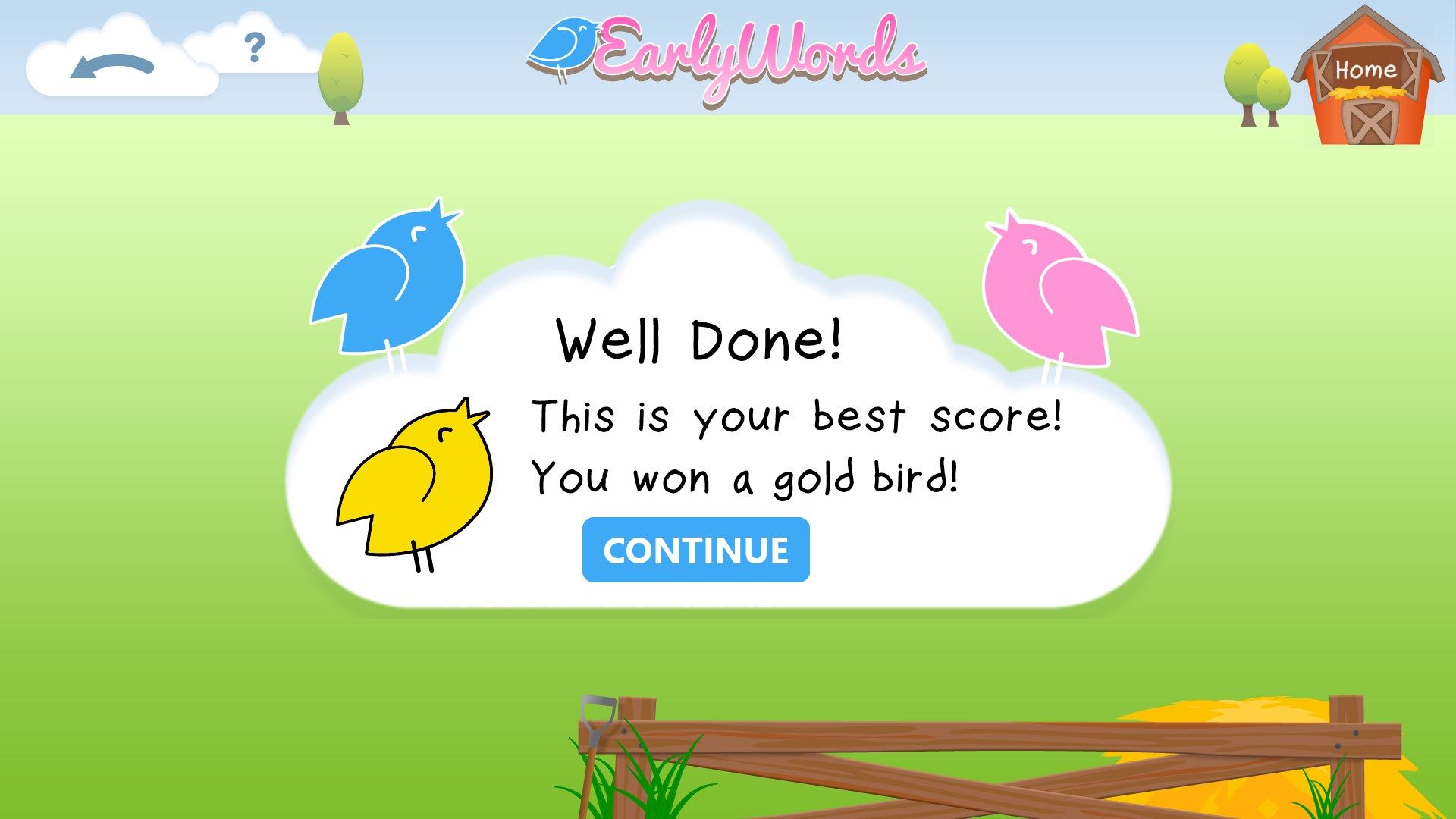 Earning a golden bird achievement