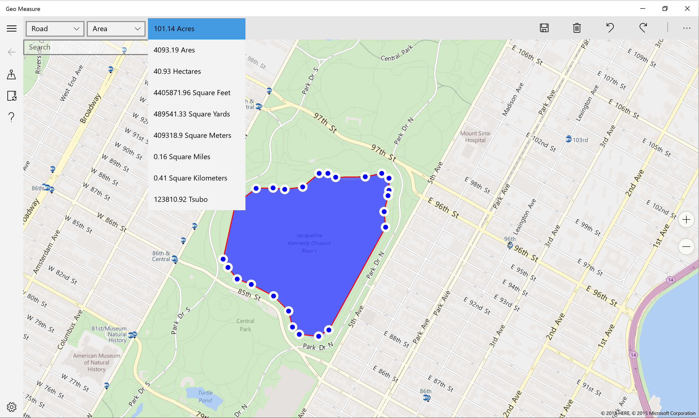 Area calculation