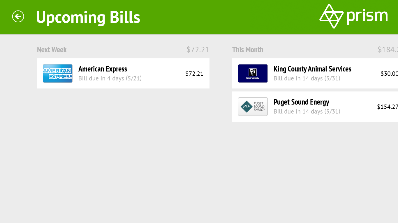 See which bills are coming up soon.