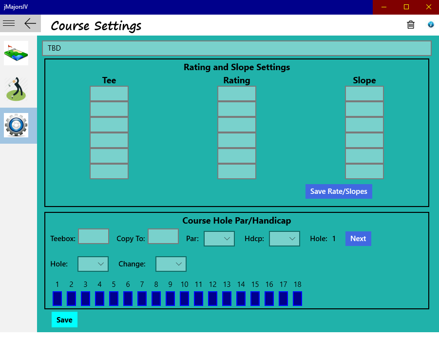 Course Information Setup Page