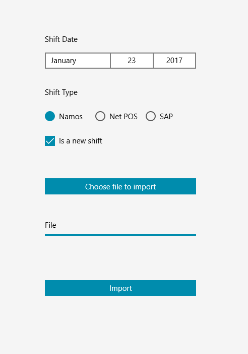 Import Point of sale shift files