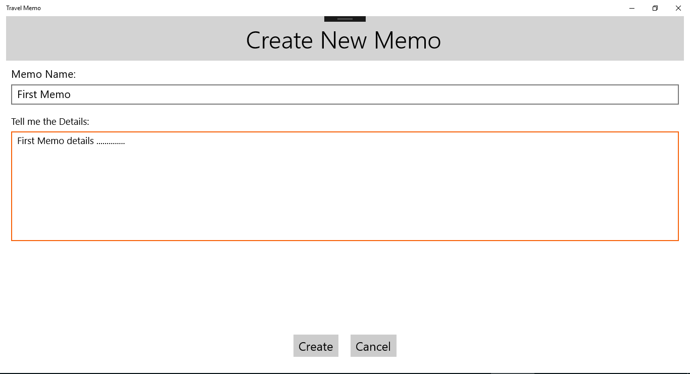 create a memo providing the basics (name - details)