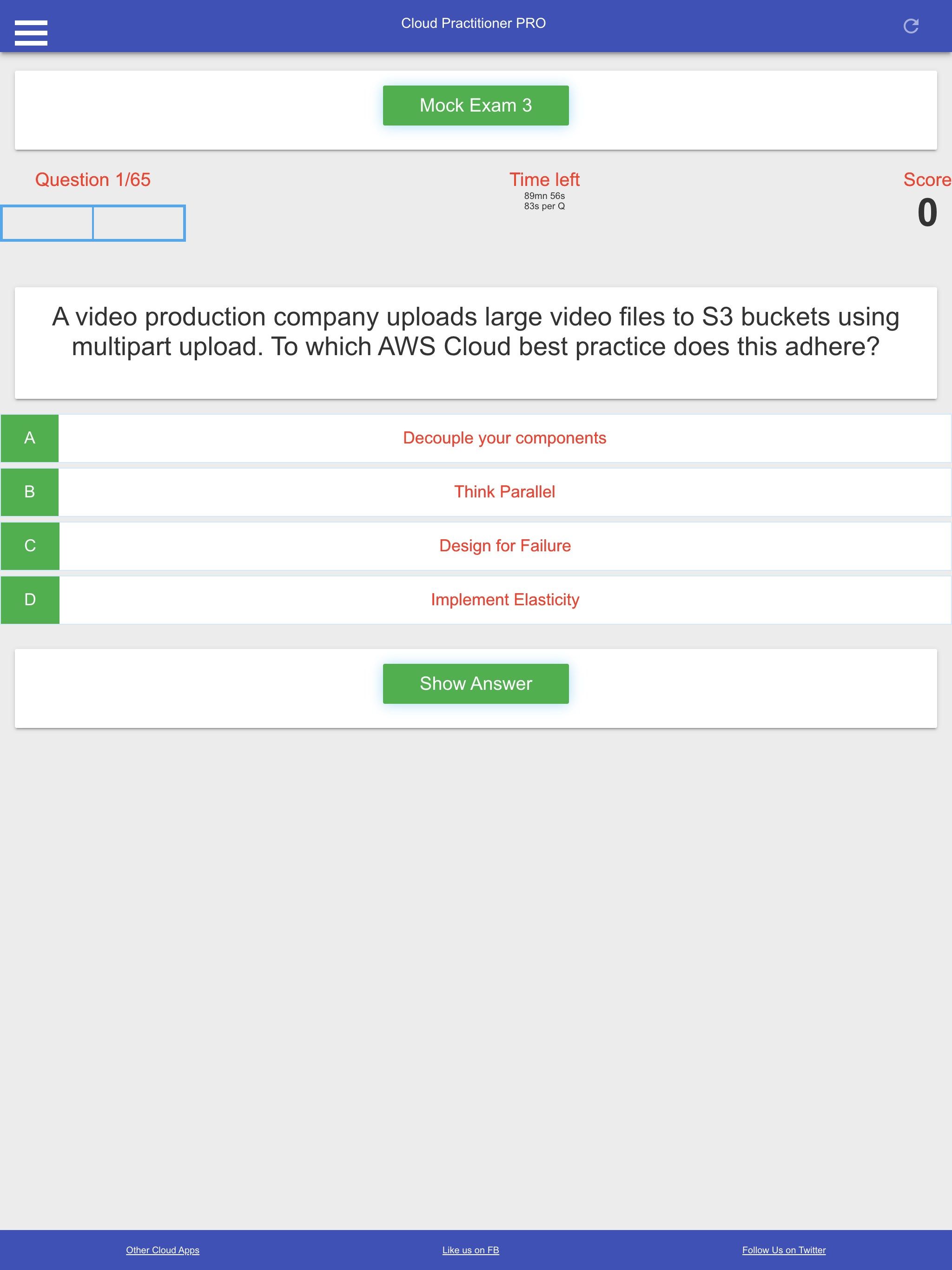 2022 AWS Cloud Practitioner CCP CLF-C01 Exam Prep PRO
