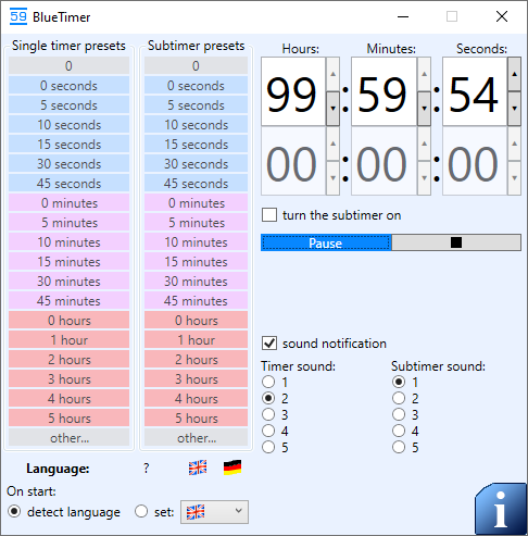 Maximum total duration for 1 timer is 100 hours