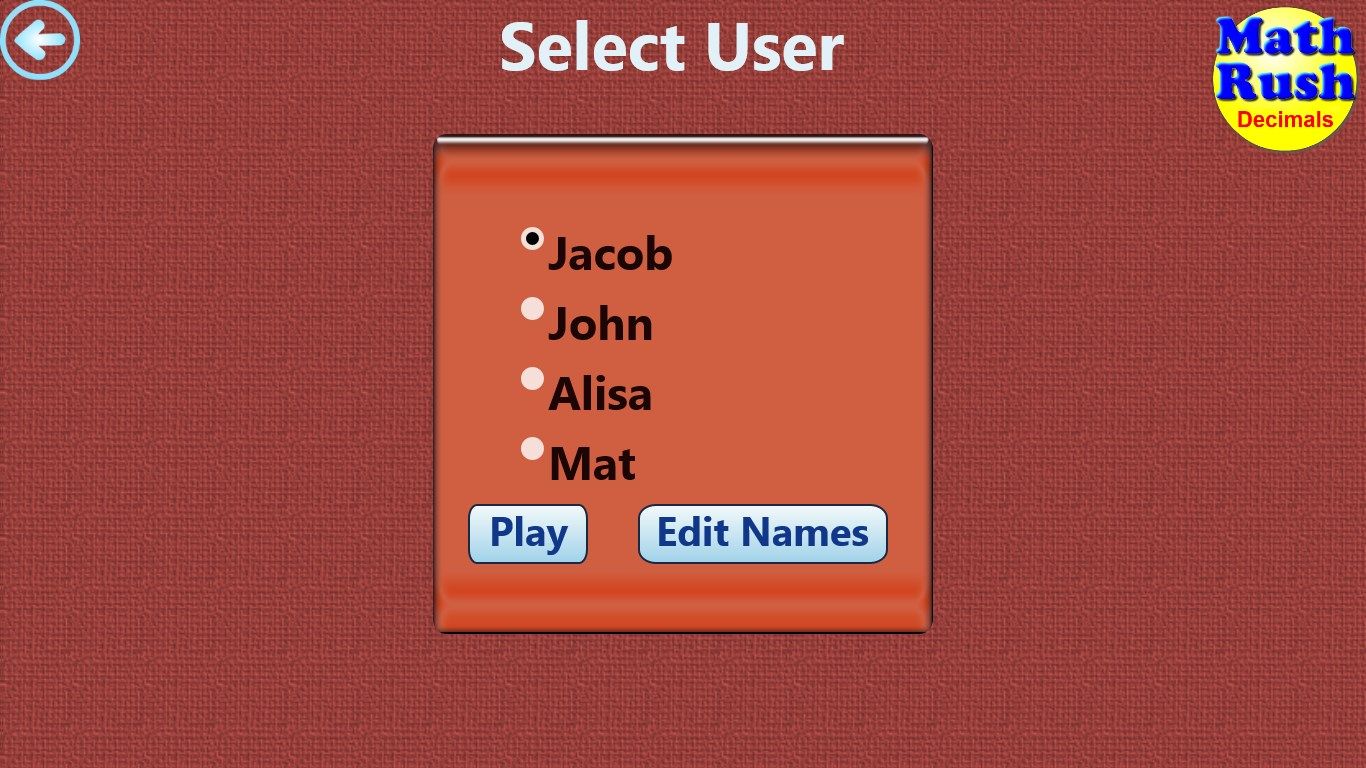Select your user name