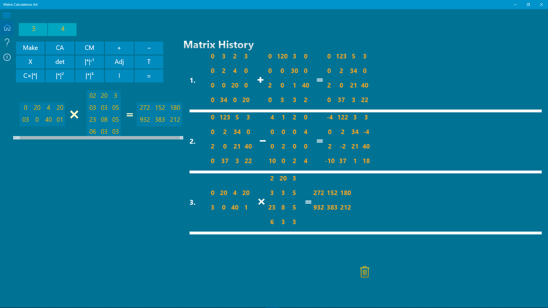 Matrix Calculator for students