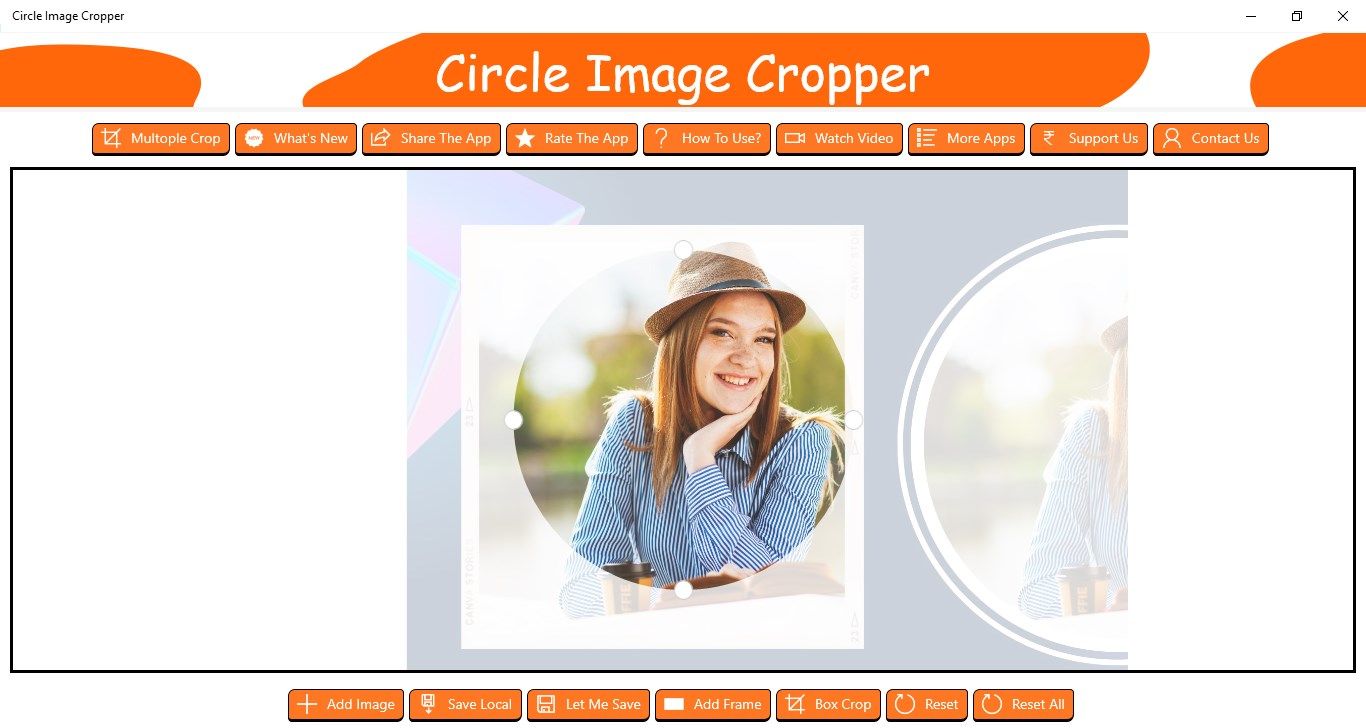 Crop Photo Into Circle Shape With Frame - Windows 10/11