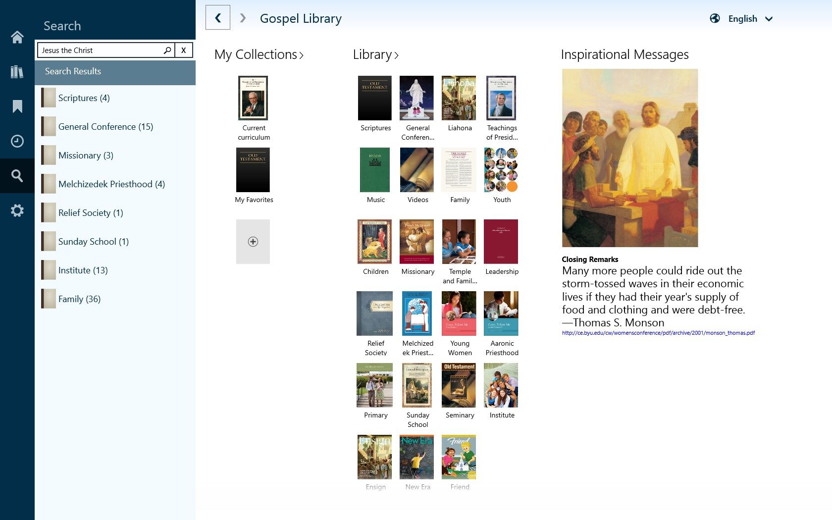 Search your downloaded library quickly and intuitively. Results grouped by category.