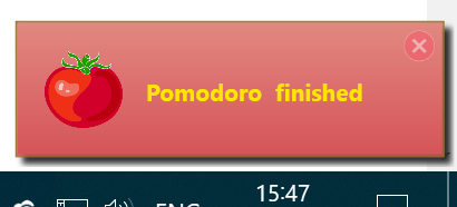 Pomodoro finished notification