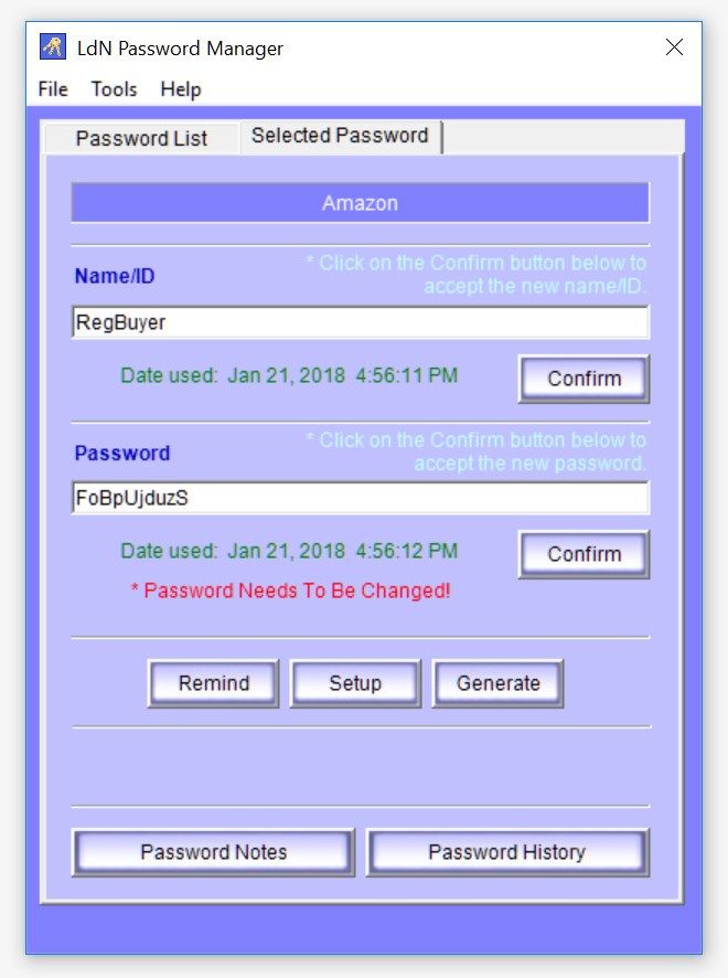 Selected Password
