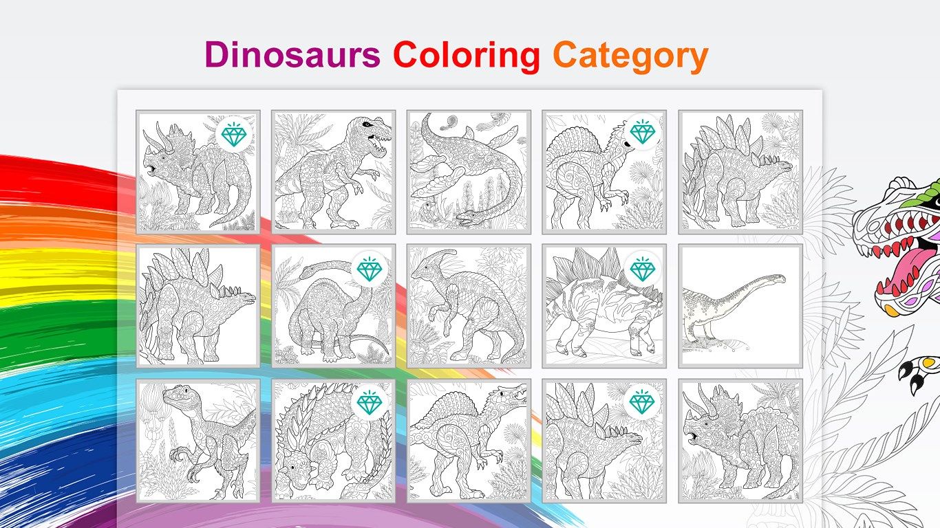 Dinosaurs Coloring Book For Adults and Kids