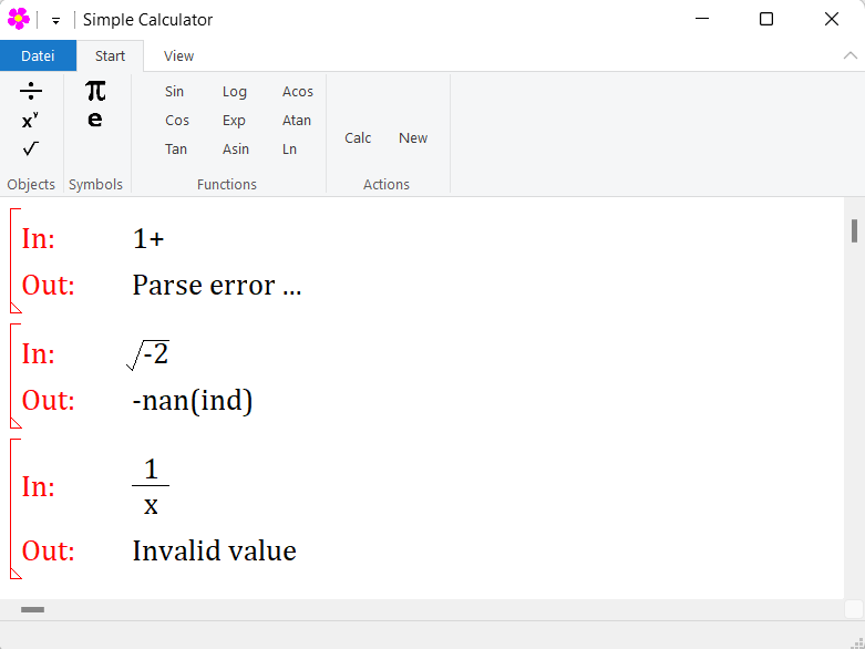 Simple Calculator with formula editor