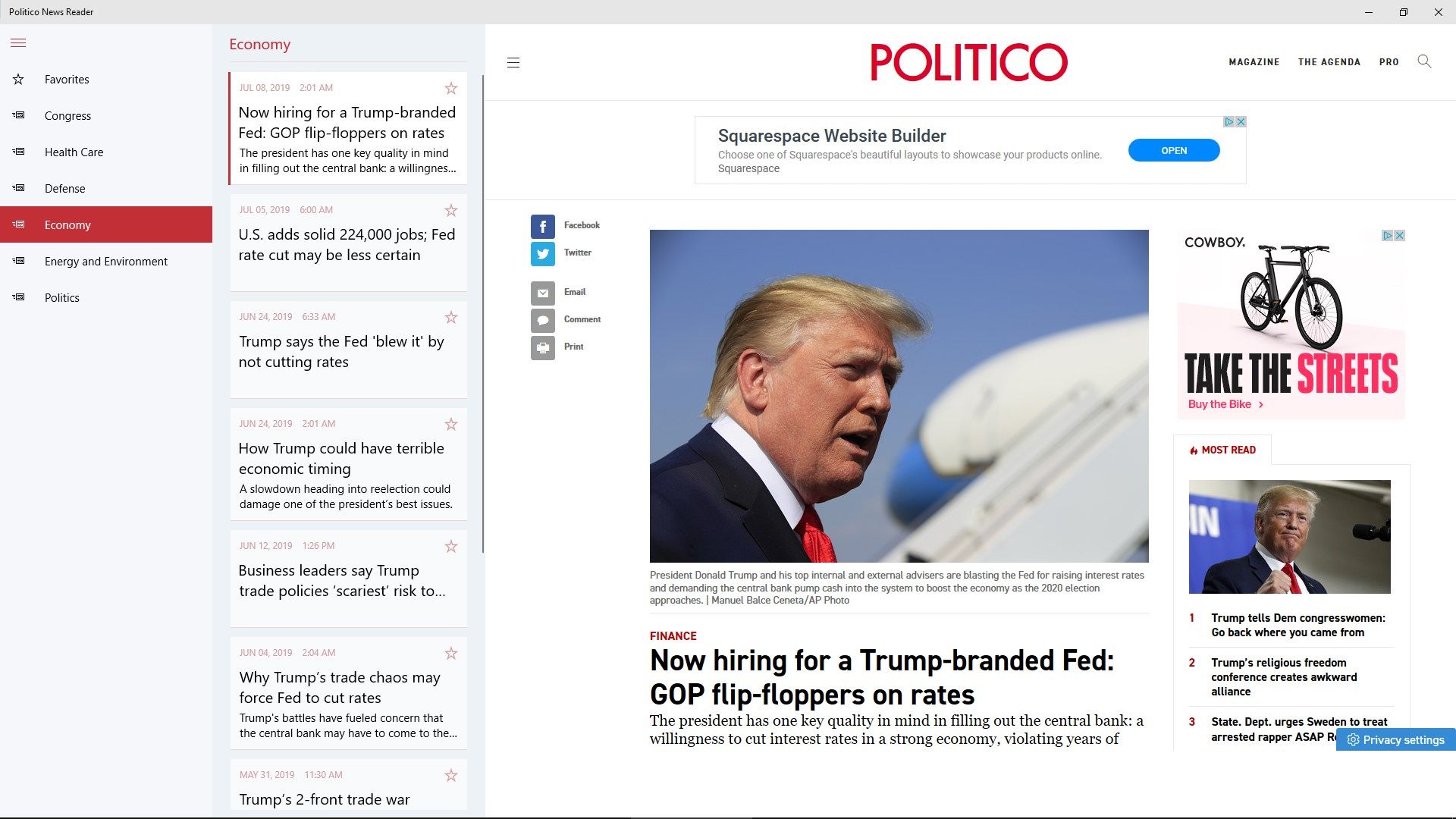 Politico News Reader