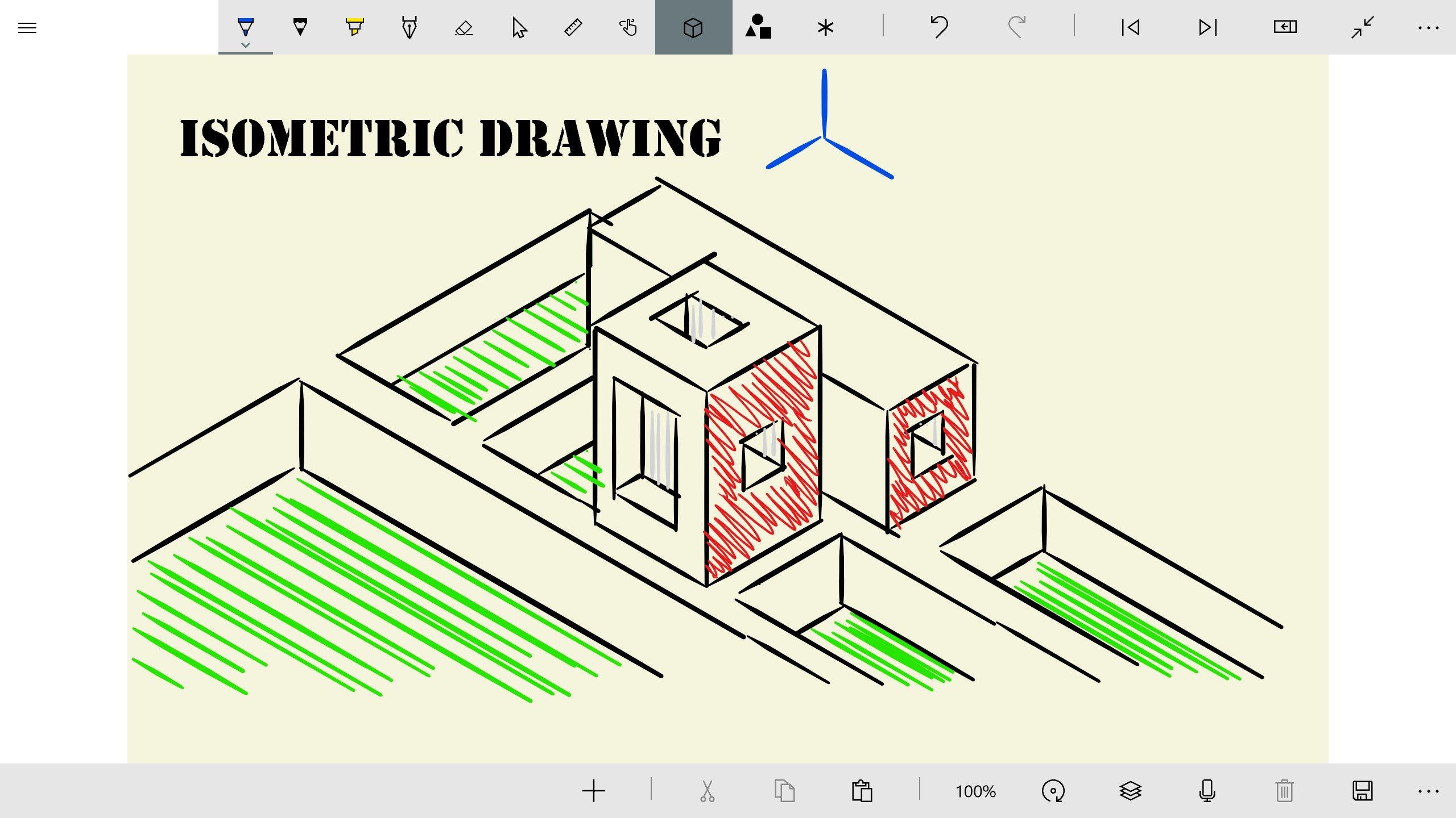 Draw in 3D with the Isometric drawing mode.