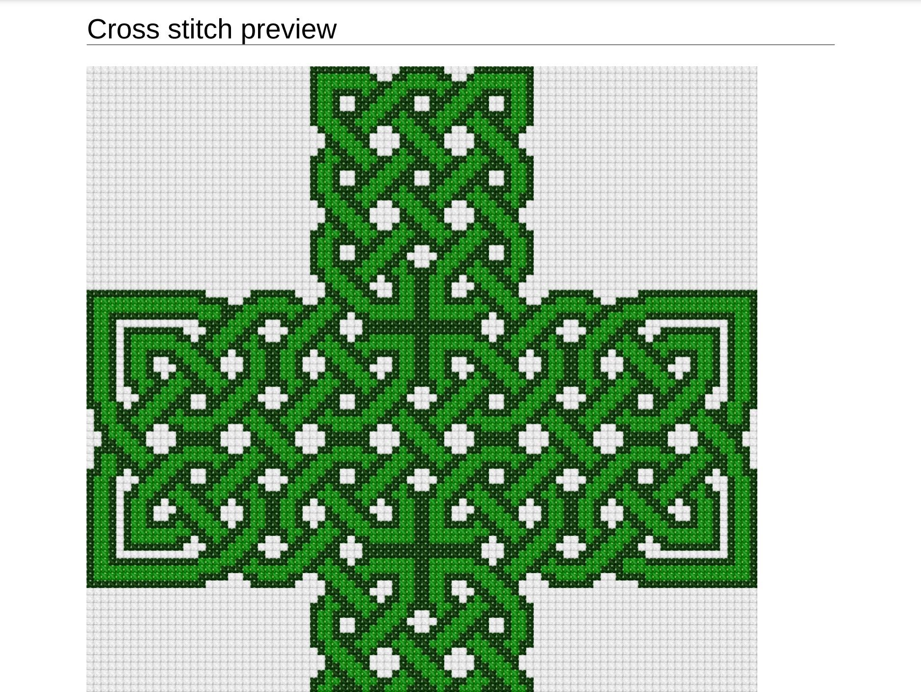 Preview the knot as a cross stitch