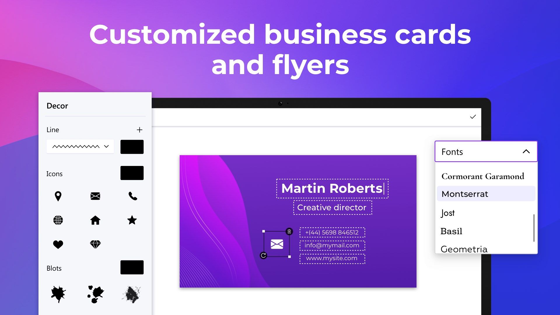Flyer and Business Card Design: Templates maker
