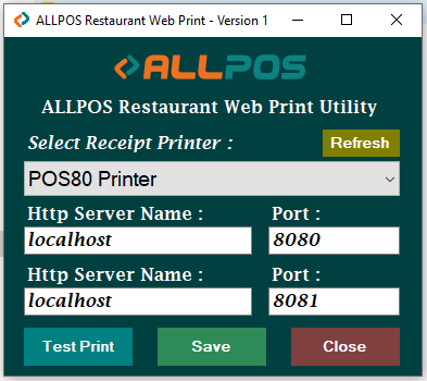 ALLPOS Restaurant Web Print