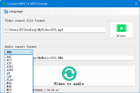 Convert MP4 To MP3 Format - Convert video to audio file