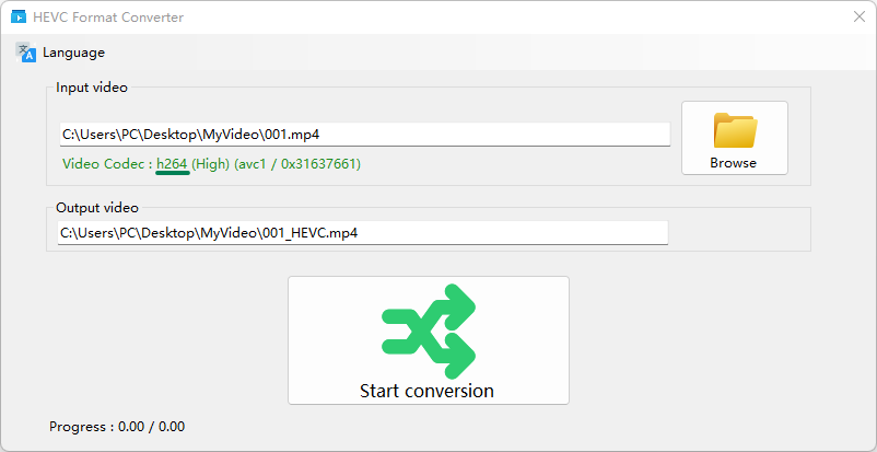 HEVC Format Converter - H.265 Video Codec