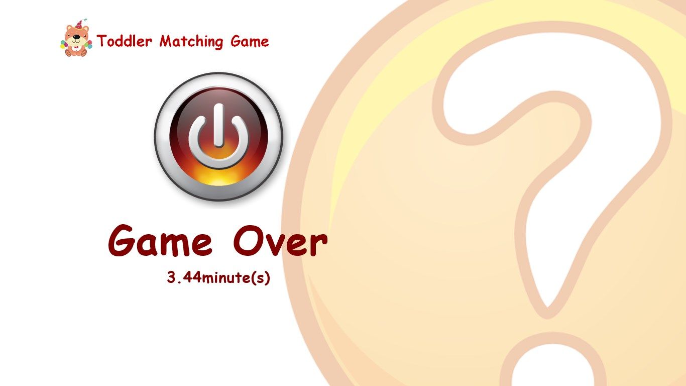 Game over with time taken!