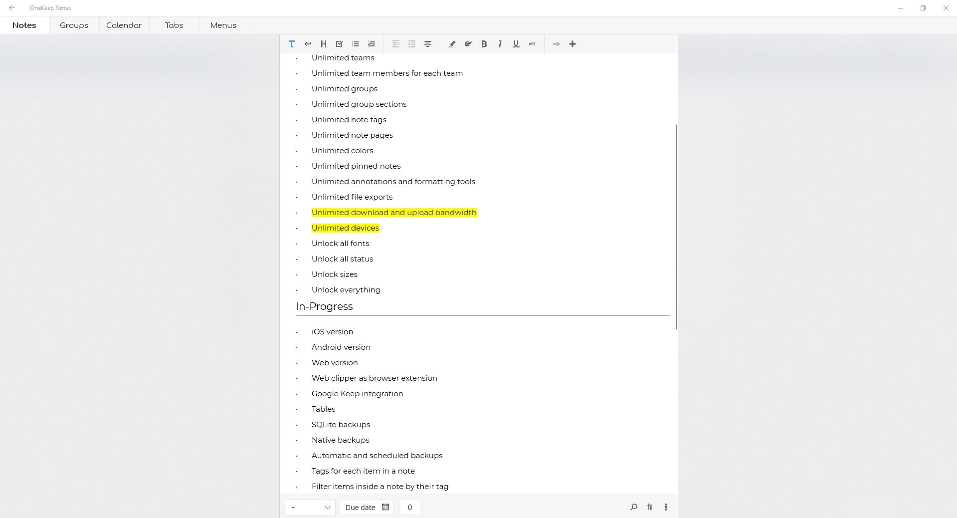 Annotate and add formatting to your notes