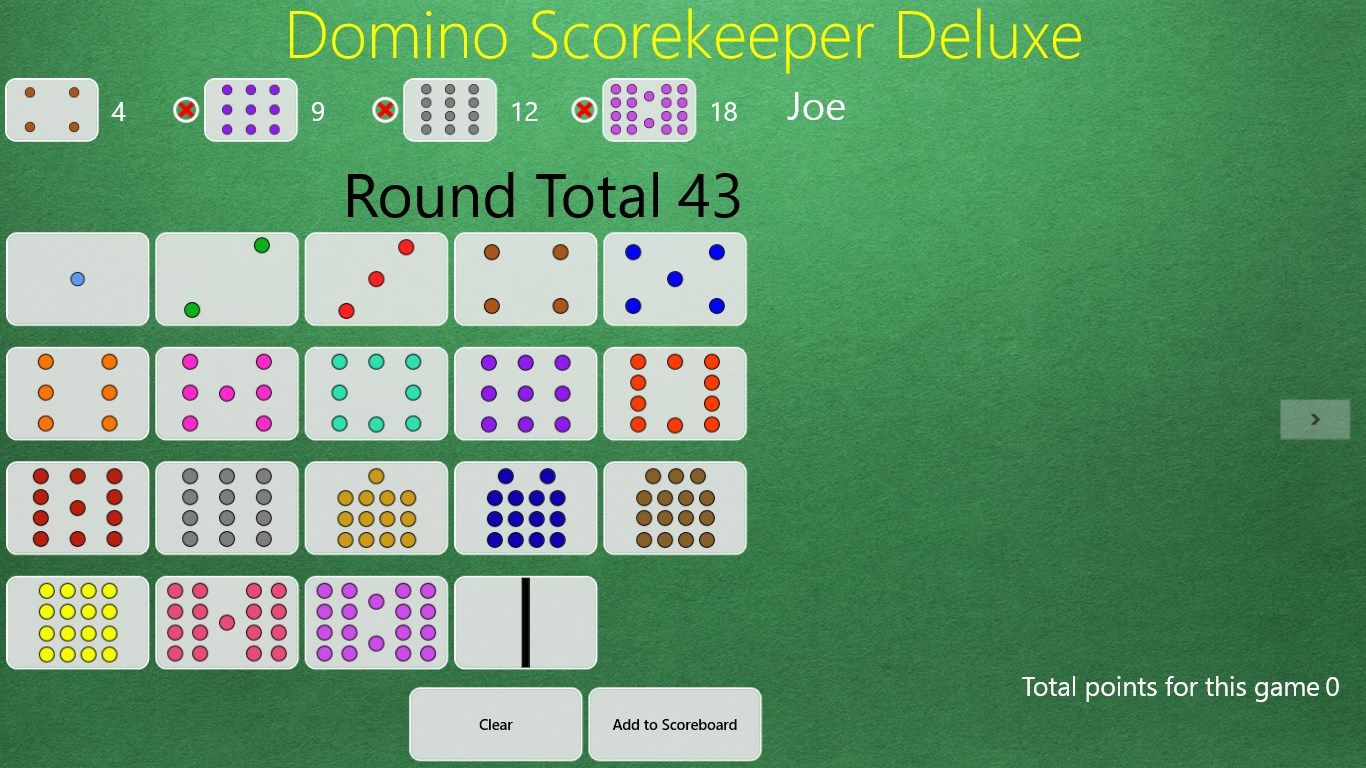 See what dominoes you entered using the quick domino history.