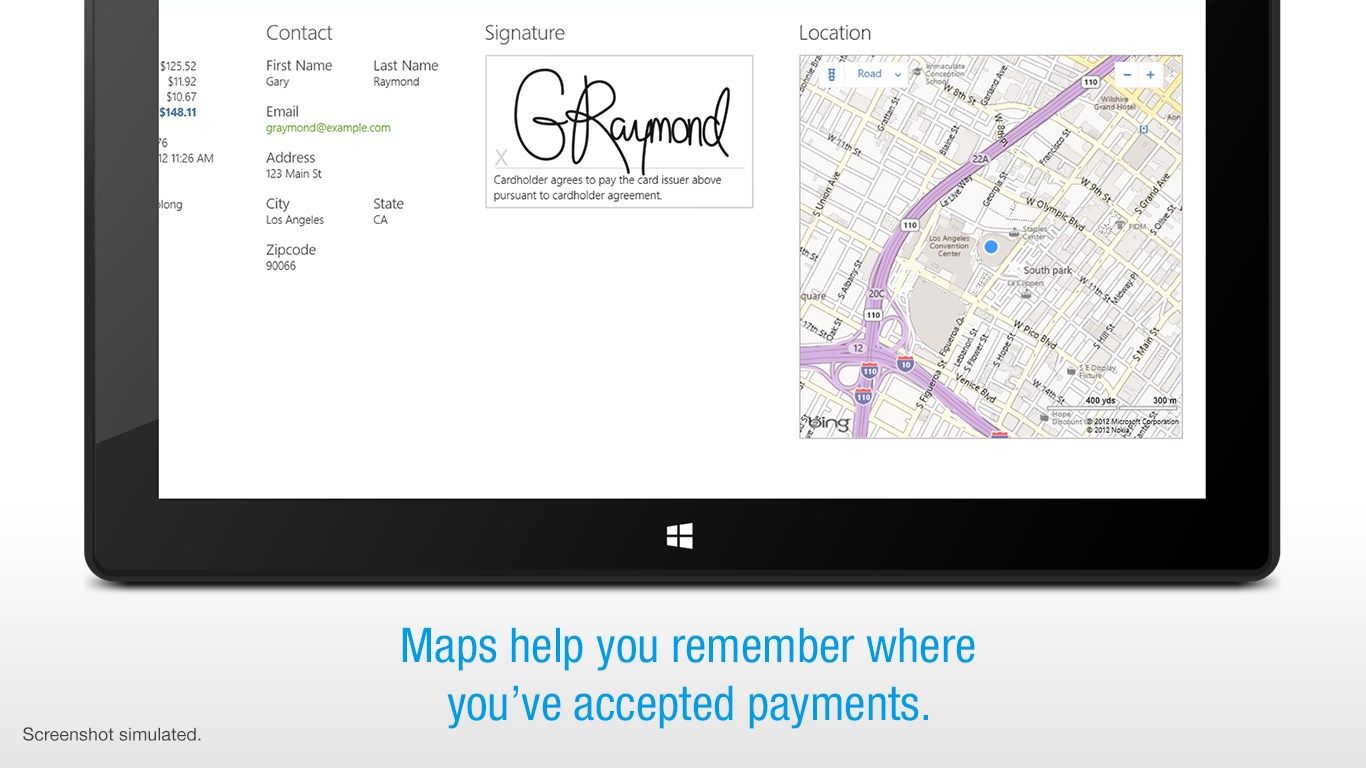Maps help you remember where you've accepted payments