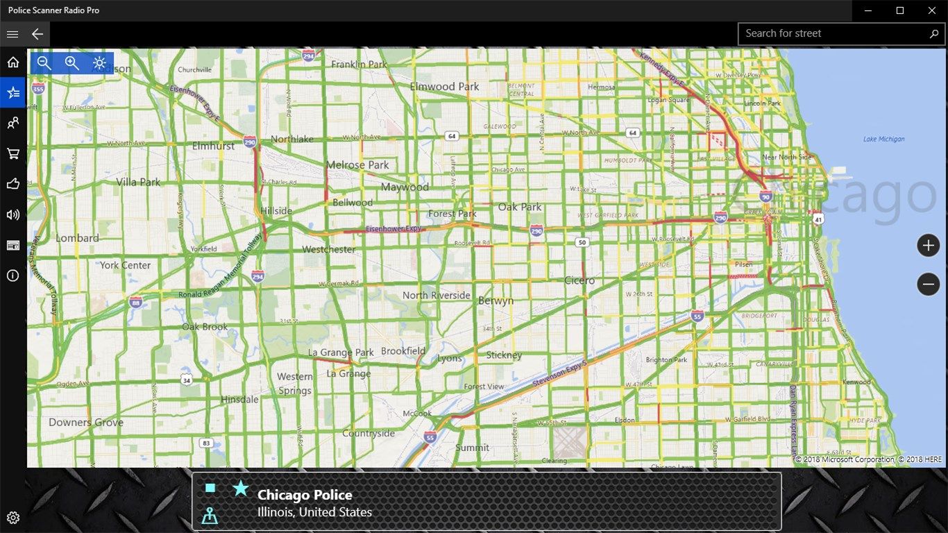 Map View of Chicago with Real-Time Traffic Monitoring (Light Theme)