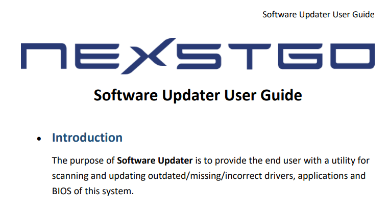 Guide for Nexstgo Software Updater