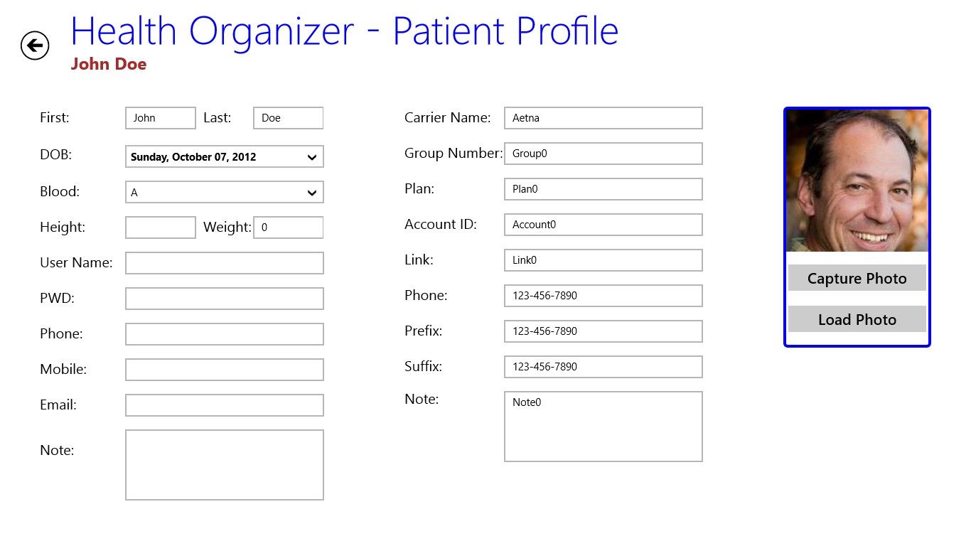 Patient Profile Page