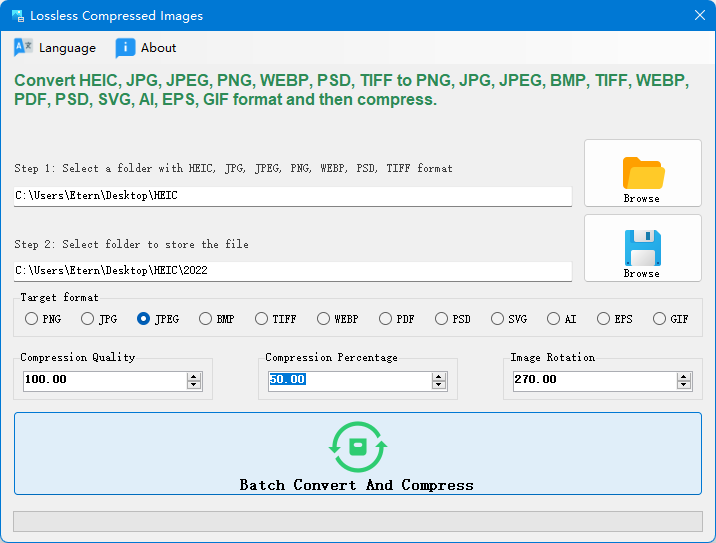 Lossless Compressed Images-Photo Convert Compressor