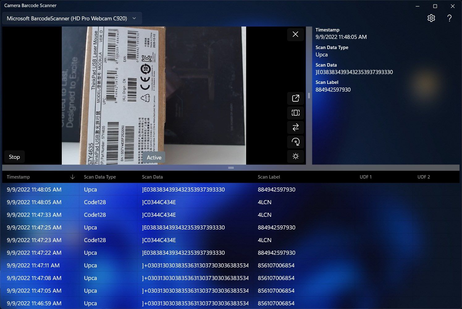 Camera Barcode Scanner