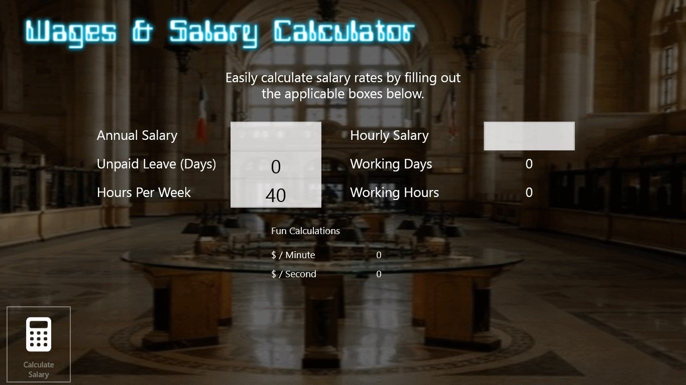 Add Annual Salary to calculate Hourly Wage