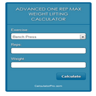 Online Advanced One Rep Max Weight Lifting Calculator