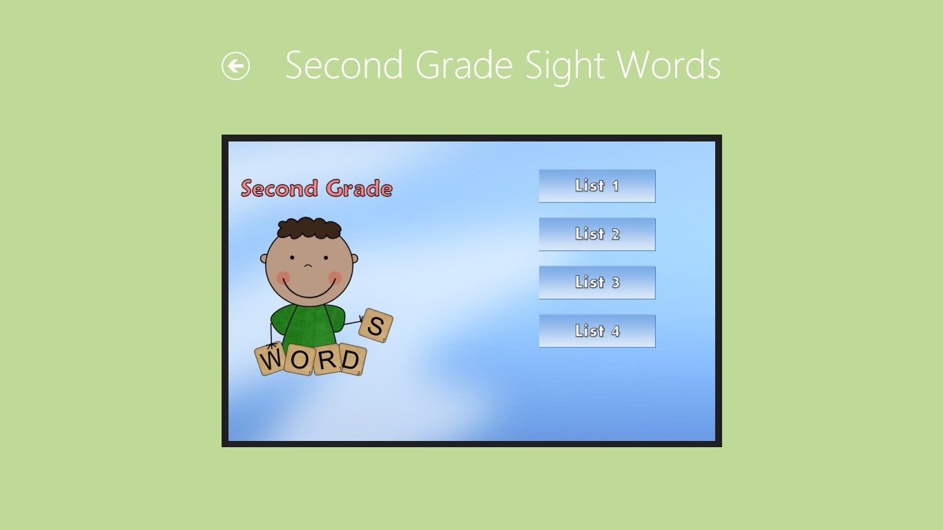 Second Grade Sight Word List