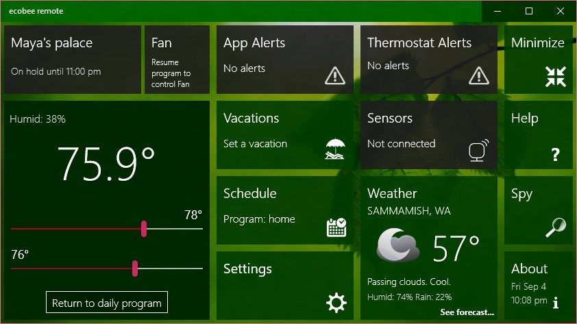 Control all your thermostat, with the desktop optimized dashboard