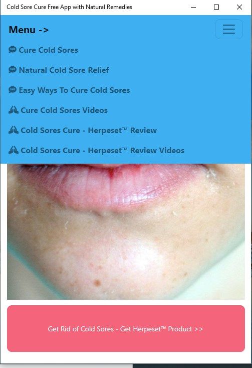 Cold Sore Cure Free App with Natural Remedies