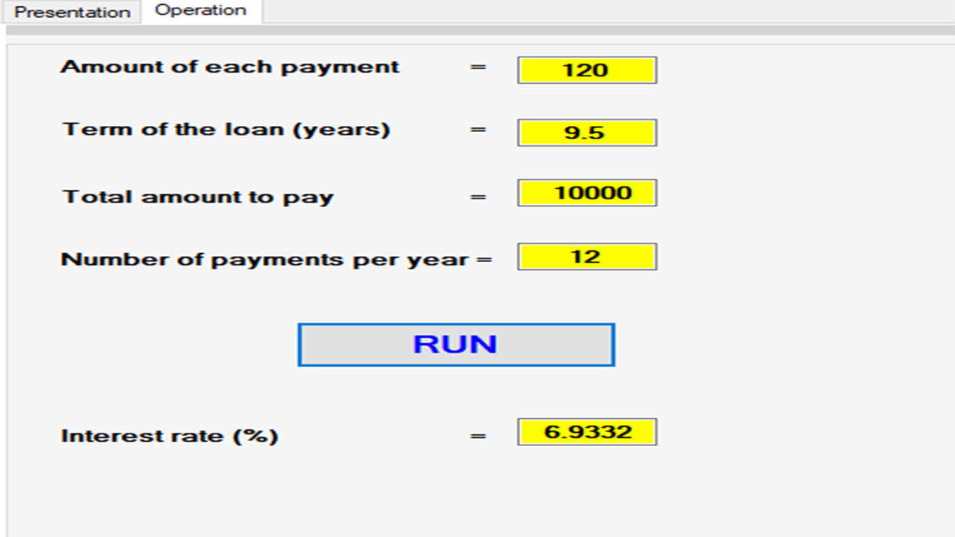 INTEREST RATE ON A LOAN