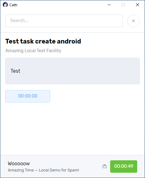 Task description screen