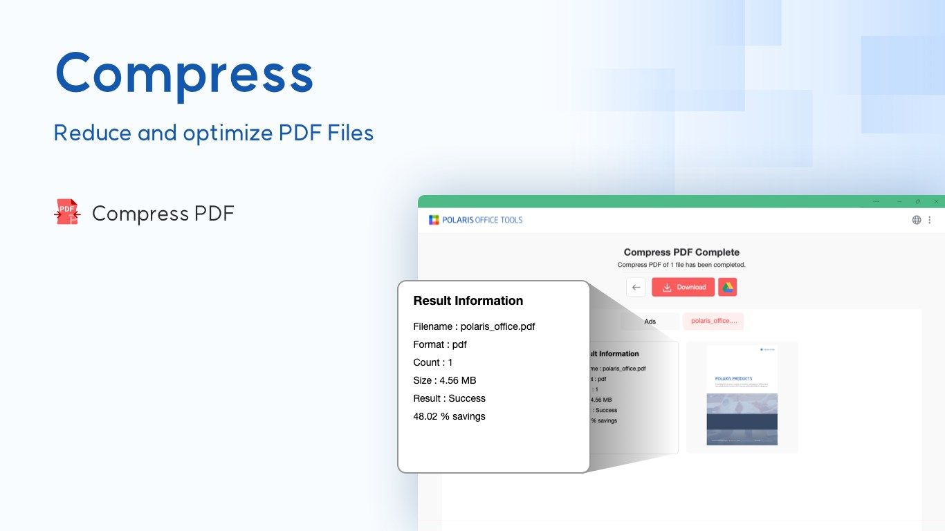 Reduce the size of your PDF files with maximal quality.