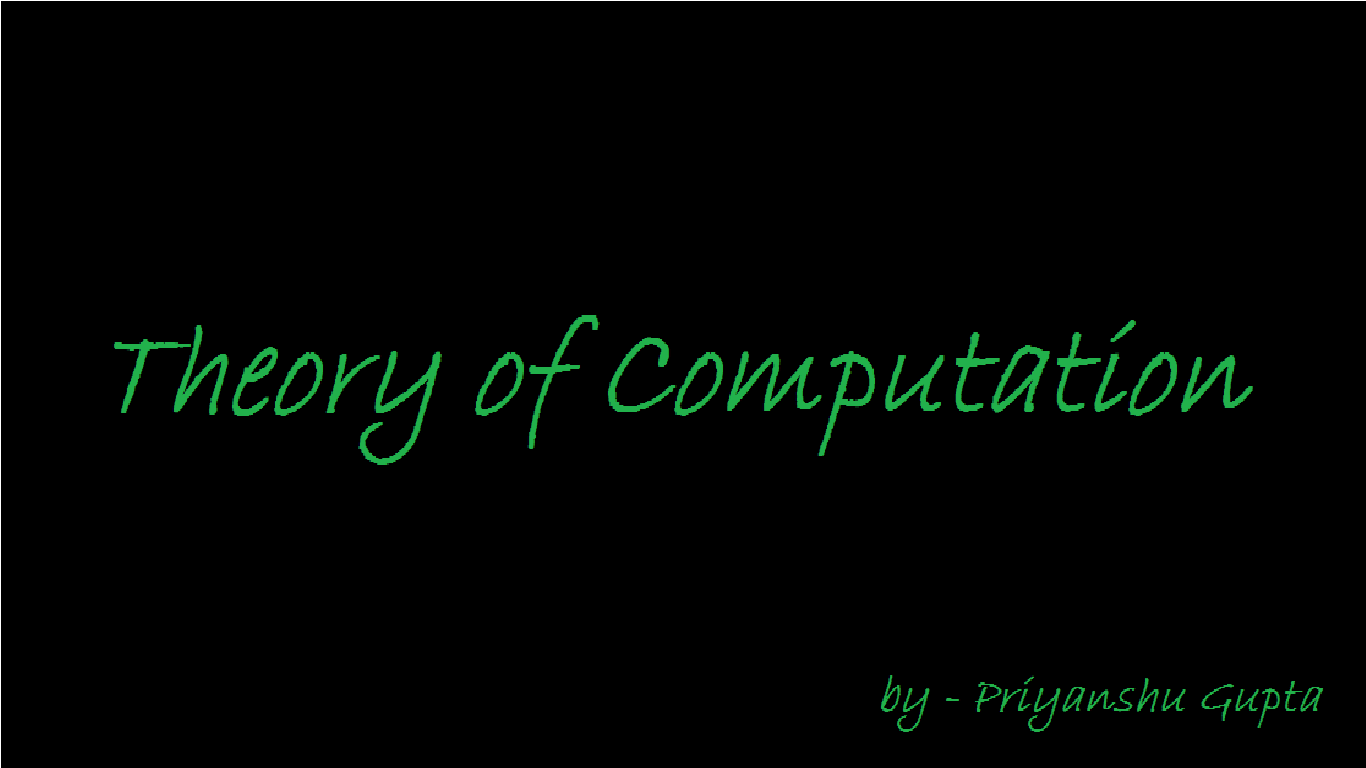 Theory of Computation Notes