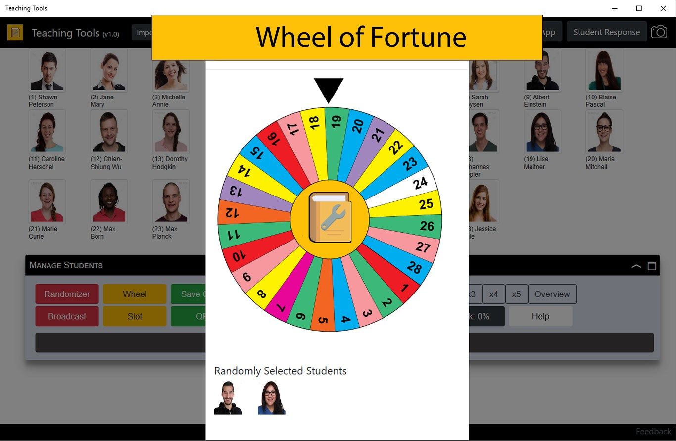 Use Wheel of fortune to randomly select a student