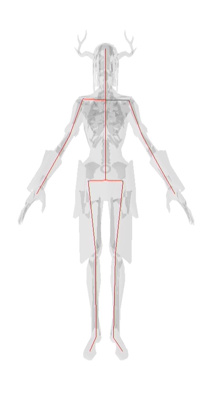 Humanoid automatically rigged to an animation skeleton using RigIT.